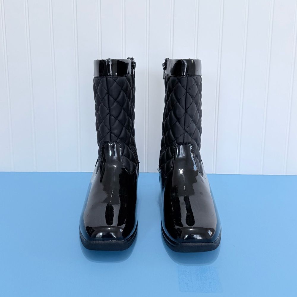 Bass Glacier Women's Black Quilted Calf Height Zipper Boots Size 9M - Picture 3 of 17